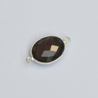 Smoky Quartz 10 x 9mm / 5 pieces / silver
