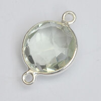 green Amethyste 11mm / 5 pieces / silver
