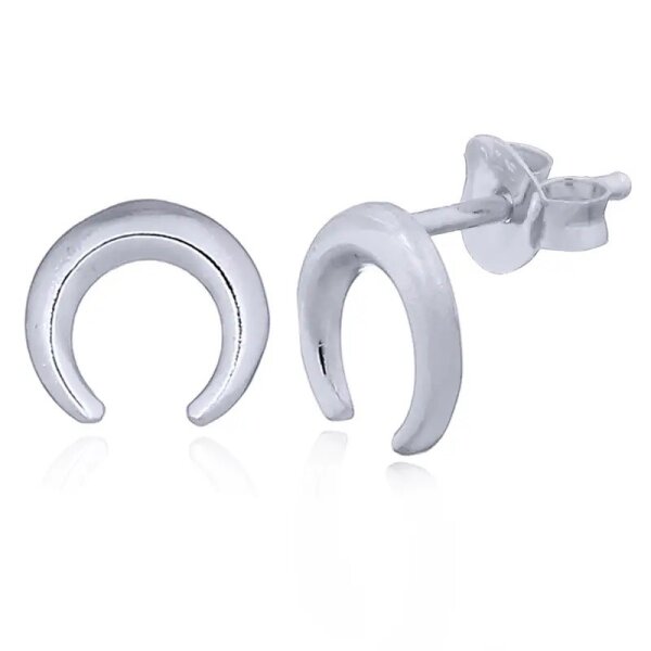 Stud Earrings  Crescent Moon