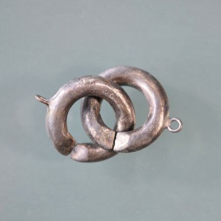 Verschluss rund, rutheniert 17mm / 2 Stück / silber