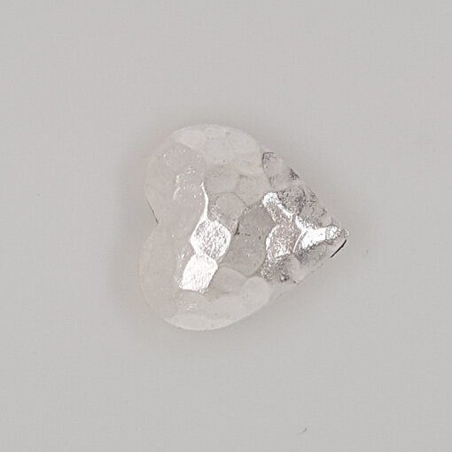 Heart, Hammered 13 x 13mm / 3 pieces / silver