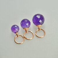 Amethyst Pendant 8mm / 3 pieces / rose