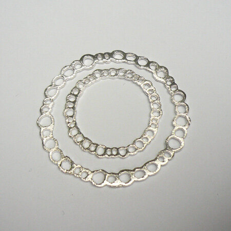 Ring, filigran 17 x 3,5mm / 5 Stück / silber
