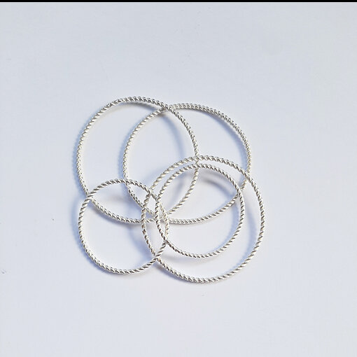 Ring 30mm / 5 Stück / silber