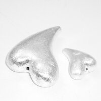 Silberherz, längsgebohrt 11 x 8mm / 5 Stück /...