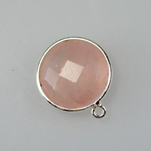 Rose Quartz 8mm / 10 pieces / silver