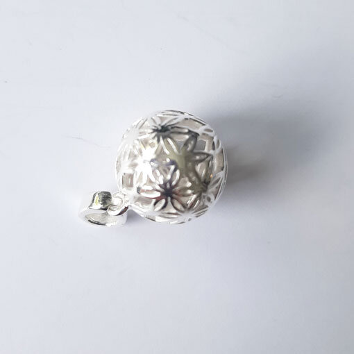 Flower of Life Ball Pendant 20mm / 1 piece / silver