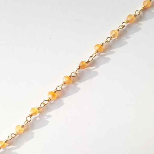 Silver Chain with Carnelian