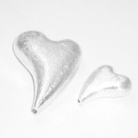 Heart, Horizontal Hole 22 x 17mm / 1 piece / silver