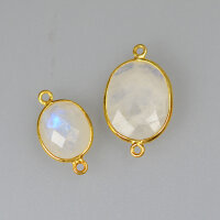 Mondstein 19 x 15mm / 1 Stück / gold