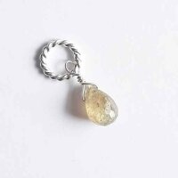 Semi Precious Gemstone Drop Citrine / 5g / approx. 10 pieces / silver
