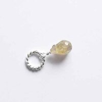 Semi Precious Gemstone Drop Citrine / 5g / approx. 10 pieces / silver