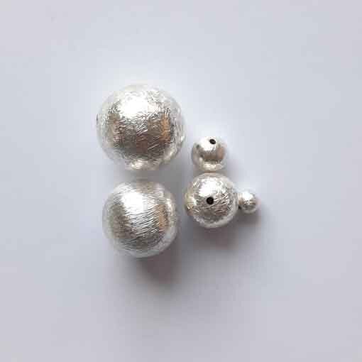 Bead, Matt-Surface  8mm / 10g / approx. 10 pieces / silver