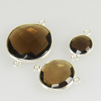 Smoky Quartz 11mm / 5 pieces / silver