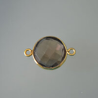 Rauchquarz 13mm / 3 Stück / gold