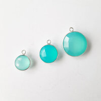 Aqua Calcedon 12mm / 5 Stück / silber