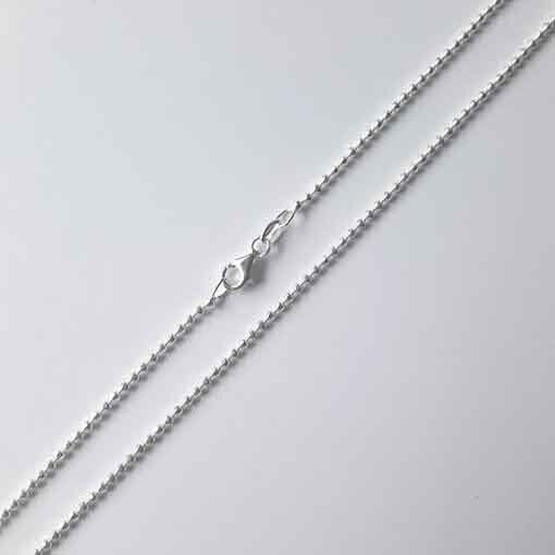 Kugelkette diamantiert 50cm / 1,5mm / 1 Stück /  silber