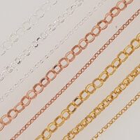 Silver Rolo Chain, faceted  42cm / 1,1mm / 1 piece / silver