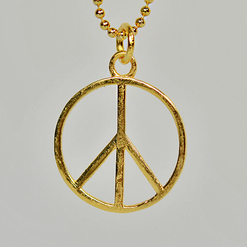 Peace 30mm / 1 Stück / gold