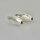 Olive Bead  23 x 9mm / 3 pieces / silver