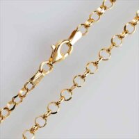 Silver Rolo Chain, faceted, gold 50cm / 2,2mm / 1 piece / gold