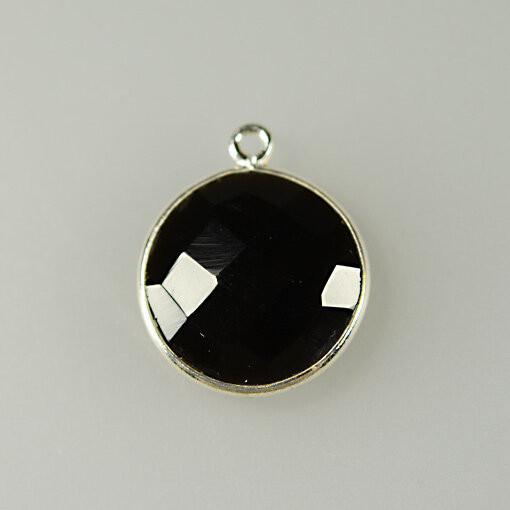 Onyx 16mm / 1 Stück / silber