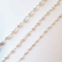 Silver Chain with Freswater Pearl 4mm / 1cm / silver