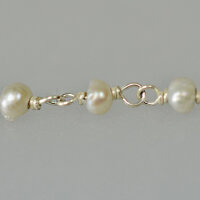 Silver Chain with Freswater Pearl 4mm / 1cm / silver