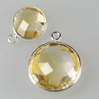Citrine 11mm / 5 pieces / silver