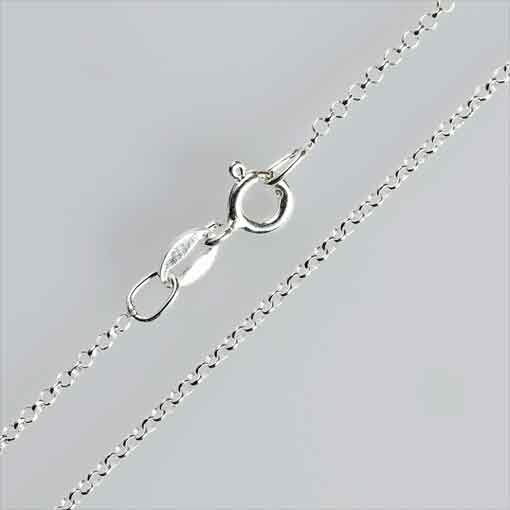 Silver Rolo Chain, faceted 100cm / 2,2mm / 1 piece / silver