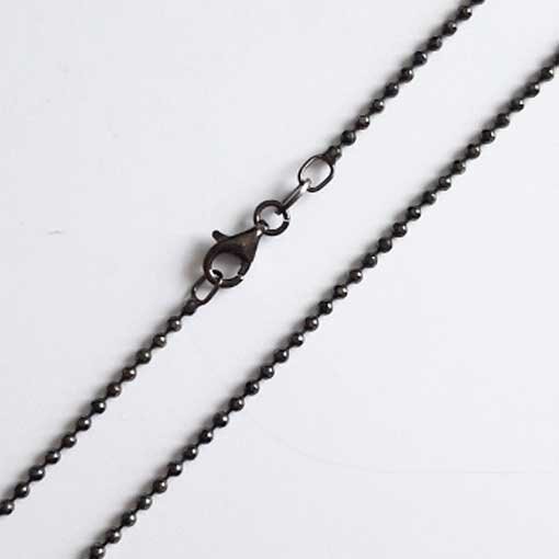 Kugelkette diamantiert, rutheniert 90cm / 1,8mm / 1 Stück /  schwarz