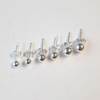Stud Earrings 6mm / 5 pair / silver