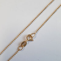 Silver ball Chain, faceted, gold 45cm / 1,0mm / 1 piece /...