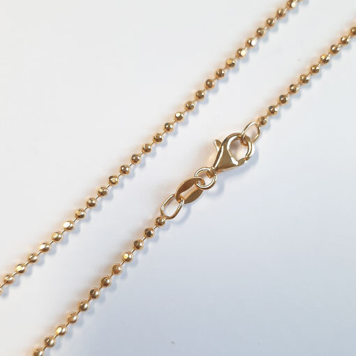 Kugelkette diamantiert, vergoldet 90cm / 1,8mm / 1 Stück / gold