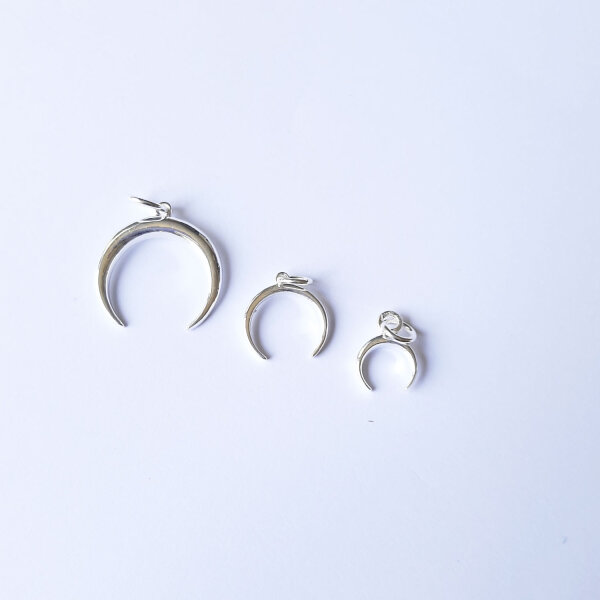 Crescent Moon 13mm / 5 pieces / silver