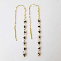 Halbedelstein Ohrhänger Onyx / 1 Paar / gold