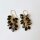 Semi Precious Stone Earrings Onyx / 1 pair / gold