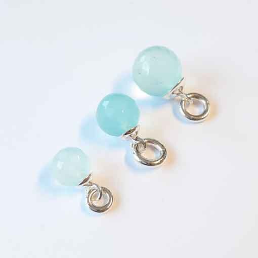 Aqua Chalcedon Pendant 10mm / 1 piece / silver
