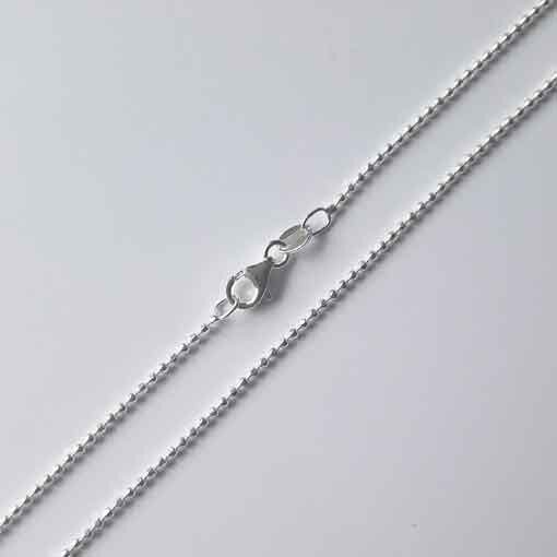 Silver ball Chain, faceted 100cm / 1,8mm / 1 piece /  silver