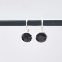Halbedelstein Ohrhänger, rund Onyx / 1 Paar / silber