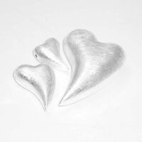 Heart, Vertical Hole 14 x 21mm / 2 pieces / silver