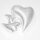Heart, Vertical Hole 14 x 21mm / 2 pieces / silver