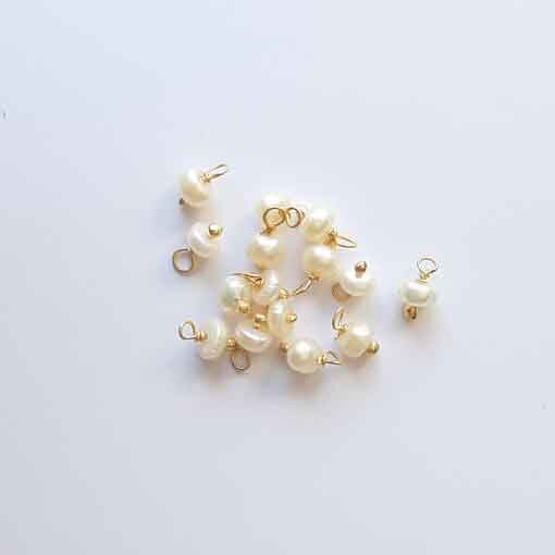 Süsswasserperle Süßwasserperle 5mm / 10g / ca. 67 Stück / gold