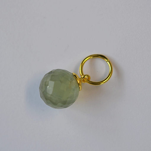 Prehnitkugel 10mm / 3 Stück / gold