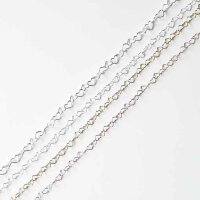 Silver Chain  4 x 3mm / 1cm / gold