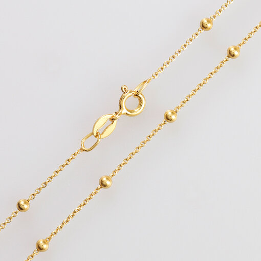 Silver Chain with Beads 40cm / 0,8mm / gold