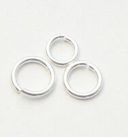 Jump ring, open 5mm / 10g / aaprox. 97 pieces / silver