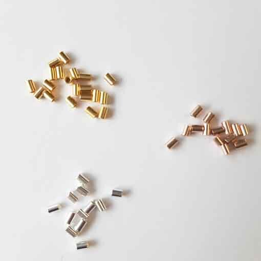 Quetschröhrchen 2 x 1.5mm / 10g / ca. 500 Stück / vergoldet