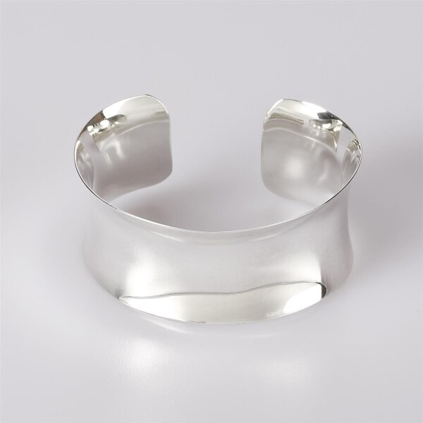 Bangle, shiny 25mm wide / 1 piece / silver