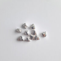 Herz 5mm / 10 Stück  / silber poliert